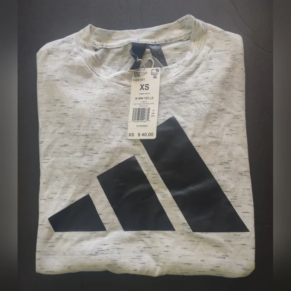 Women's xs adidas grey and black logo long sleeve tee. New with tags. - Picture 2 of 4